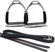 AMKA Safety Stirrups with Hinged Leather Stirrups