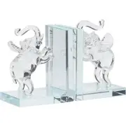SAGEBROOK HOME Set of 2 Crystal Standing Elephant Bookends 5in Designer Decor