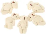 ERINGOGO 5Pcs Pearl Bear Accessories for DIY Clothing Crafts Soft Mini Bear Ornaments for Hats Scarves Backpacks Present for and Unique Decor
