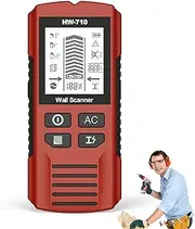 Multifunctional Handheld Metal & Wall Detector, Buyusus 6 in 1 Stud Finder Tool, Portable Wire Pipe Power Scanner, High-Definition LCD Display, Suitable for Detecting Metal, Cables, Wood (Red)