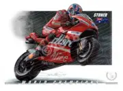 World Champions CASEY STONER MOTOGP WORLD CHAMPION A1 STRETCHED CANVAS (W12)