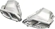 Car Exhaust Tip Compatible For Mercedes Benz W205 C180 C200 C250 C300 C450 GLE43 W212 Class C Muffler Tip Exhaust Pipes TailTips(Silver)