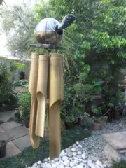 Dot Painted Turtle WindChime - Bamboo & Coconut with 6 tubes
