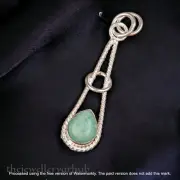 Amazonite Pendant pear handmade Sterling Silver 925 Jewelrey woman gift For her.