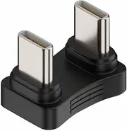 CY 480Mbps USB-C Type C Male to Male Coupler Extender Power Data Adapter Opposite U Shape Back Angled for Power Bank Phone Laptop
