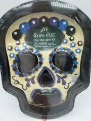 NEW Festival Skull Cake Pan Decor Kit 13" x 9" Reusable Baking Cake Pan Wrapped