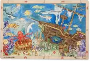 Melissa & Doug 96 pc Wooden Jigsaw Puzzle Sunken Treasures Kids' Ocean Sea