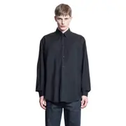 [FENDI] Lightweight Wool Button-Down Shirt Black