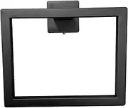 Black Hand Towel Holder, 6.3 Inch Stainless Steel Matte Black Towel Ring Square Bathroom Hand Towels Holder, Space Saving for Wall-