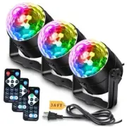 3-Pack Disco Ball Party Lights with Remote Control, Sound Activated Music Sync
