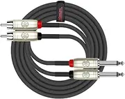Kirlin Cable AP-403PR-06/BK - 6 Feet - Dual RCA to Dual 1/4-Inch Patch Cable