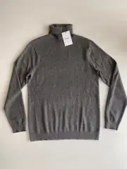 THEORY Mens Charcoal/Flannel Turtleneck Cashmere Vilass T LS Sweater Sz M
