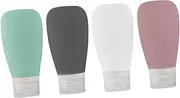 FOMIYES 4pcs Bottle Portable Dispenser Lids Lotion Spill Travel Bottle Toiletry Vacuum Jars Refillable Travel Containers Reusable Mini Condiment Leak Liquid Food Grade Silicone