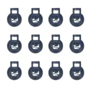 50pcs Plastic Cord Lock Single Hole Toggle Stopper Round Ball Shaped, Navy Blue