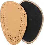 FOMIYES 4pcs Half Insoles Comfortable Leather Inserts with Forefoot Latex Cushion Front Insole High Heel Cushion Pad Size L (Yellow)