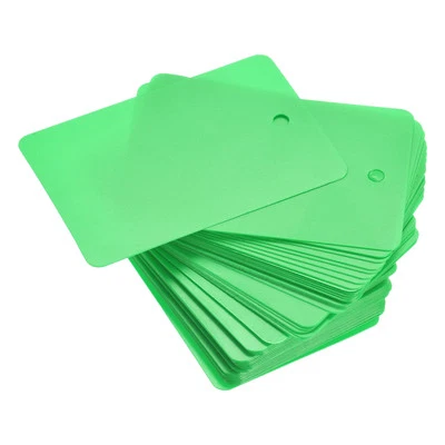 100Pcs Waterproof Eyelet Hole Plastic Shipping Tags Outdoor Tags 40x60mm Green