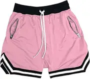 [DIOTSR] Mens Mesh Basketball Shorts Running Athletic Gym Workout Shorts with Zip Pocket