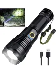 Rechargeable LED Flashlights, 900000 High Lumens Flashlight, XHP70 Tactical Flas