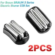 (2x) Replacement Shaver Foil Head Part Cutter For Braun Razor Blade 32B 3-Series