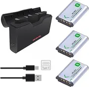 3X NP-BX1 NP BX1 Bx1 Battery + Fast Charger Box TF Card Storager for Sony ZV-1 ZV-1F DSC-RX100 WX500 HX300 AS300 M3 M2
