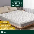 Giselle Bedding Memory Foam Topper 8cm Double Mattress 7-Zone Airflow Pad White