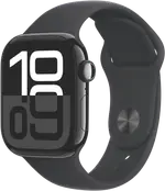 Apple Watch Series 10 GPS 42mm Jet Black Aluminium - Black Sport Band - S/M