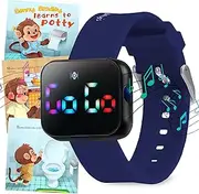 Potty Training Watch for Kids V2 – A Water Resistant Toilet Reminder Device for Boys & Girls to Train Your Toddler with Fun/Musical & Vibration Interval Reminder with Potty Training eBook (Navy)