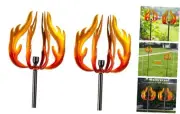 Wind Spinners Outdoor 2 Pack,Flames Wind Spinner Metal Kinetic Wind Sculptures