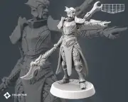 Paladin With Dragon's Head Gleve Miniature Warrior Figure for Ttrpg's Like D &