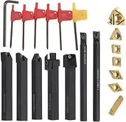 7Pcs 12mm Shank Lathe Boring Bar Turning Tool Holder Set with Carbide Inserts
