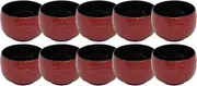 Fukui Craft Ohitsu Rice Dish, Commercial Use, Made in Japan, Vermilion Grinding Black Color (Parent) (10 Guests)