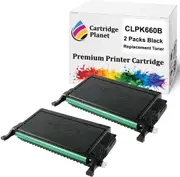 2 Pack Black Remanufactured Toner Cartridge for Samsung CLP-K660B ST907A (5500 Pages) for Samsung CLP610ND CLP660N CLP660ND CLX6200FX CLX6200ND CLX6210FX CLX6240FX