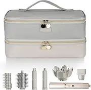 [Jaffzora] Carrying Case Fits for Shark Flexstyle(HD430/440/435) & Hair Dryer, Double Layers Travel Storage Organizer Bag Compatible with Dyson Supersonic Hair Dryer/Airwrap Styler and Attachments,Grey
