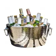 Hammered Stainless-Steel Beverage Tub, Double-Walled Insulated Anchored Drink...