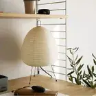 Modern Rice Paper Lantern Tricolor Dimming Tripod Floor Lamp Reading Desk