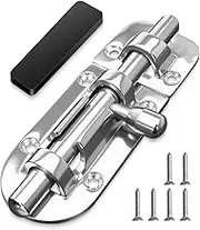 HZSIFU Marine 316 Stainless Steel Heavy Duty Slide Barrel Bolt Locker Latch, 4-1/3" (110mm) Door Lock for Boat Hatch Yacht Window RV Cabinet Storage Locker