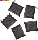 Mesh Makeup Bag Set - 5Pcs Black Zipper Pouches for Toiletry, Cosmetics, and Coi