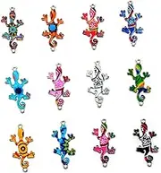 40 Pcs Chic Charms Colored Charm Bracelet Crafting Finding Animal Charms Womens Bracelets Vintage Ladies Suits Keychain Craft Charms Lizard Charm Miss Pendant European and American