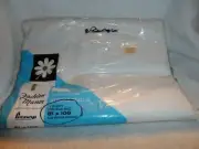 Vintage Penneys Fashion Manor 100% Cotton Muslin Double Bed Flat Sheet White