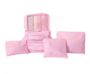 6Pcs Travel Bag Multifunctional Increased Thickening Luggage Bag - Pink