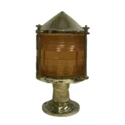 Nautical Outdoor Post Light - Apricot Fresnel Glass