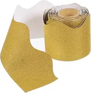TOGEVAL 1 Roll Wave Bulletin Board Border Trim Decorative Border Paper for Classroom Office and Wall Easy to Apply