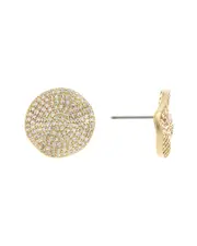 Rivka Friedman 18K Plated CZ Disc Earrings