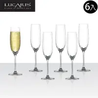 在飛比找momo購物網優惠-【LUCARIS】頂級無鉛水晶香檳杯 180ml 6入組(香