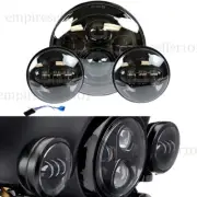 Halo 7" LED Headlight + 4.5" Passing Light For Harley Davidson Touring Road King