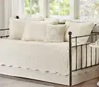 COTTAGE IVORY 6pc DAYBED COVERLET SET : FRENCH MATELASSE QUILT TILE DAY BED