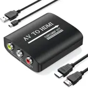 New AV to HDMI Conver/ HDMI Cable RCA/HDMI PS1,PS2,PS3,Xbox,N64,WII,SN Fast Ship