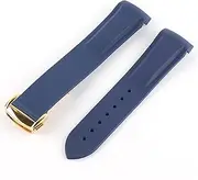 [ALMVIS] 20mm 21mm 22mm Curved End Silicone Rubber Watch Band Fit for Pagani Watch Fit for Huawei Fit for GT2 Magic Watch 2 Fit for Honor Fit for Samsung Galaxy Watch S3 S4(Navy Blue 4)