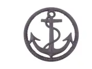 [Pack Of 2] Cast Iron Anchor and Rope Nautical Kitchen Trivet 7""