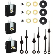 3Pcs Wall Clock Quiet Quartzs Clock Movement Kits with Assorted Hand Repair Part
